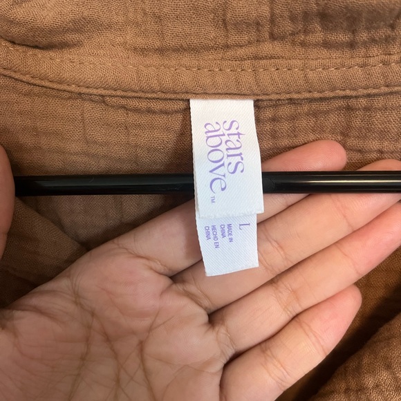 Brown Cropped Button Up - Picture 3 of 3